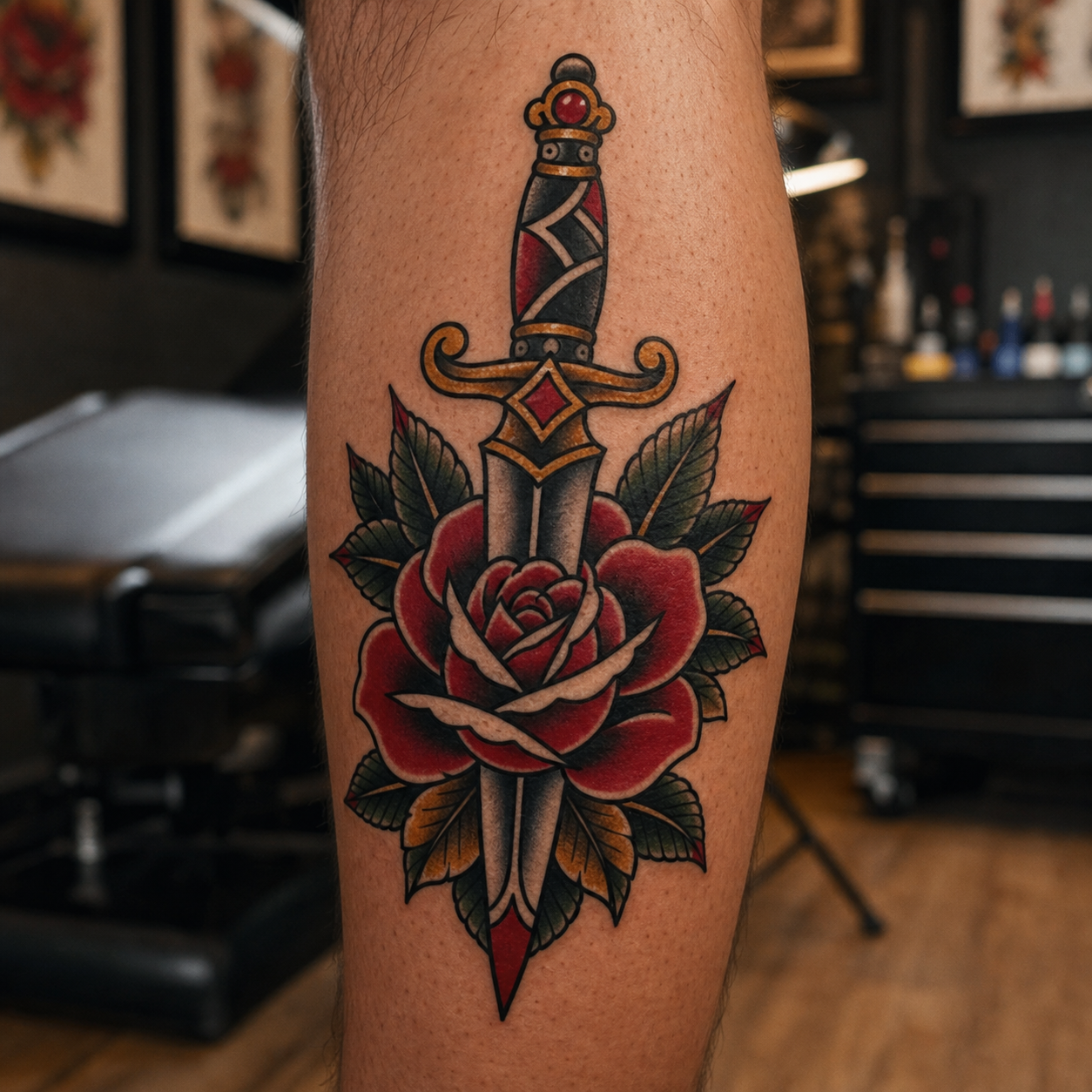 Tatuaje tradicional a color