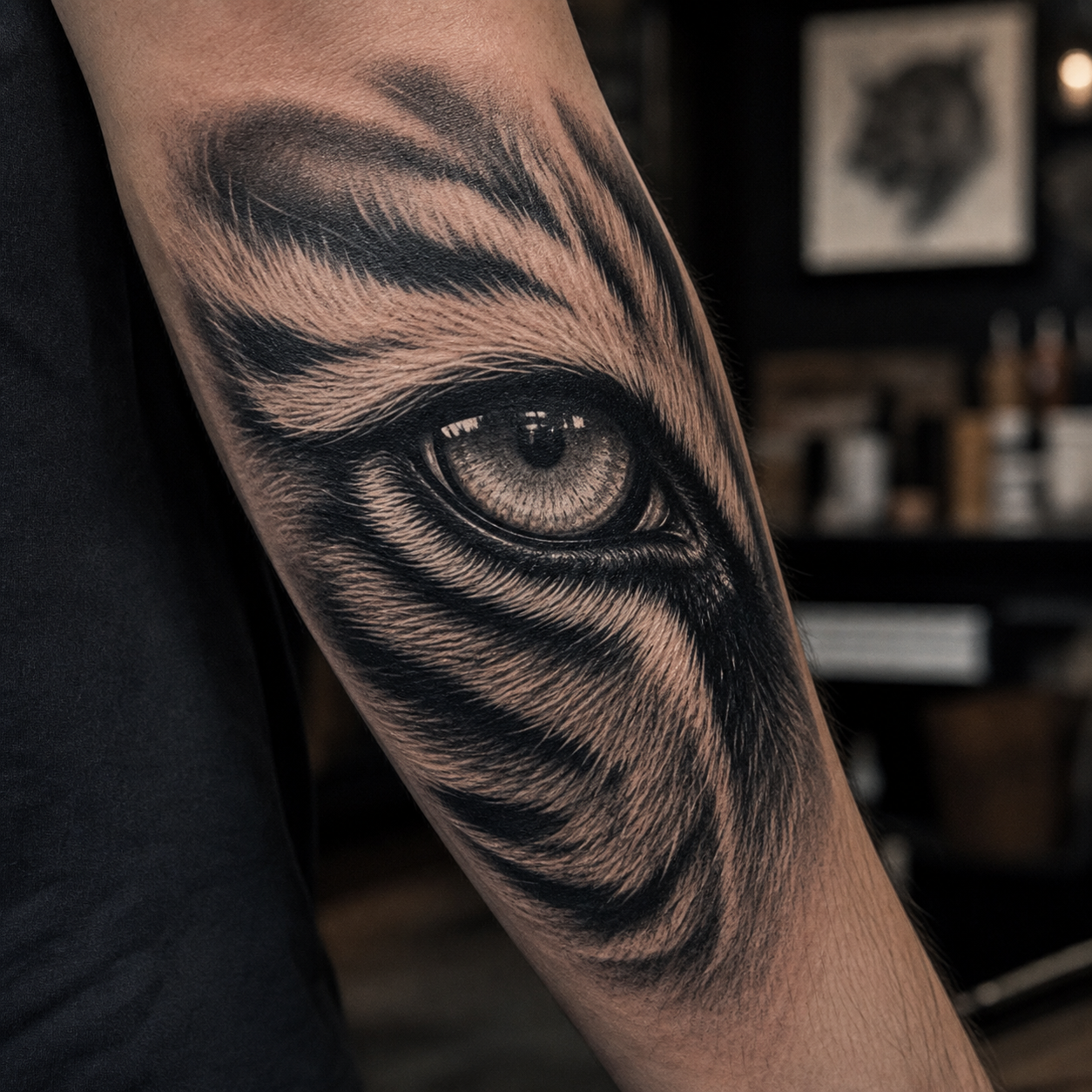 Tatuaje realista negro y gris